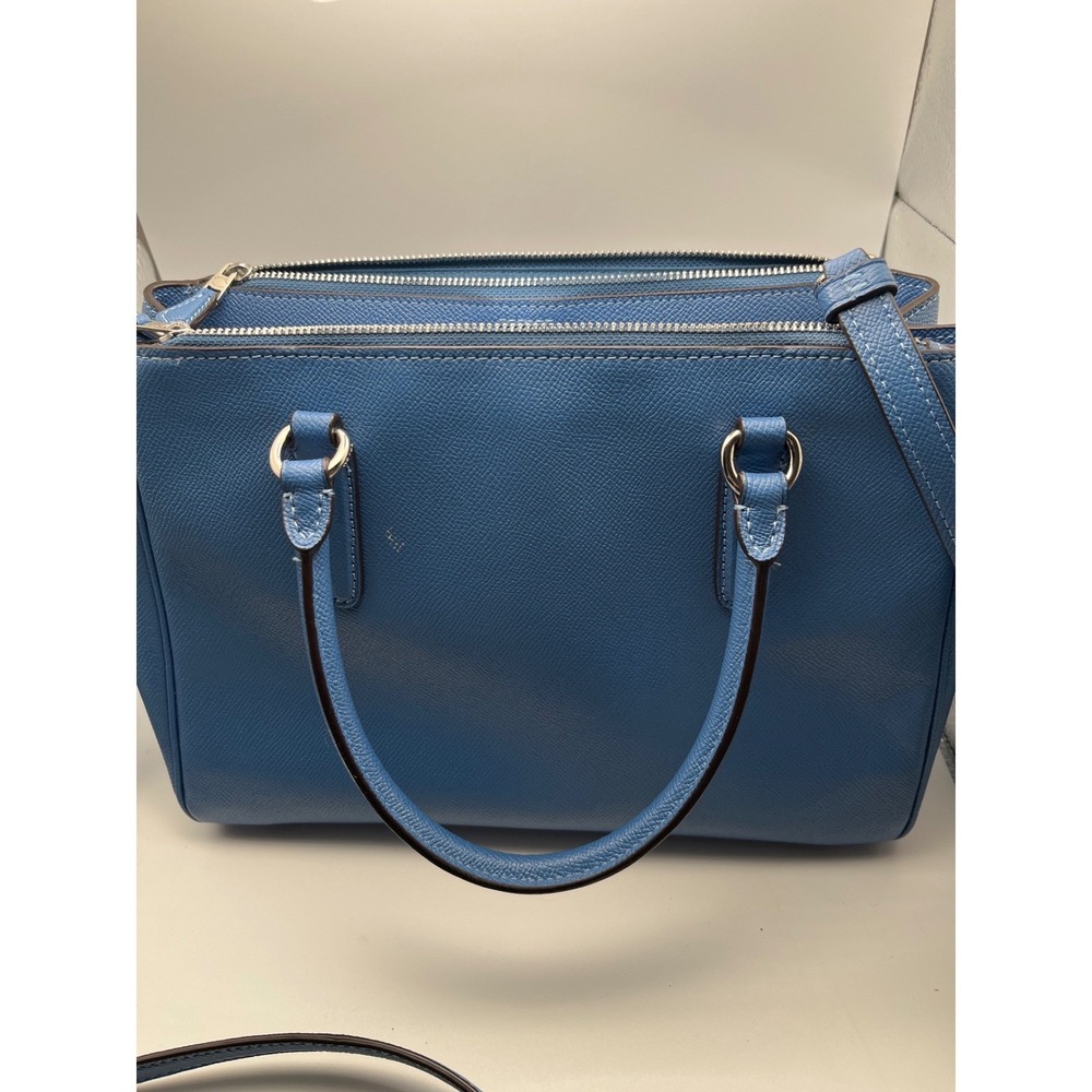 Coach Christie Carryall Blue Crossgrain Leather Satchel Bag F11925 - Picture 7 of 16